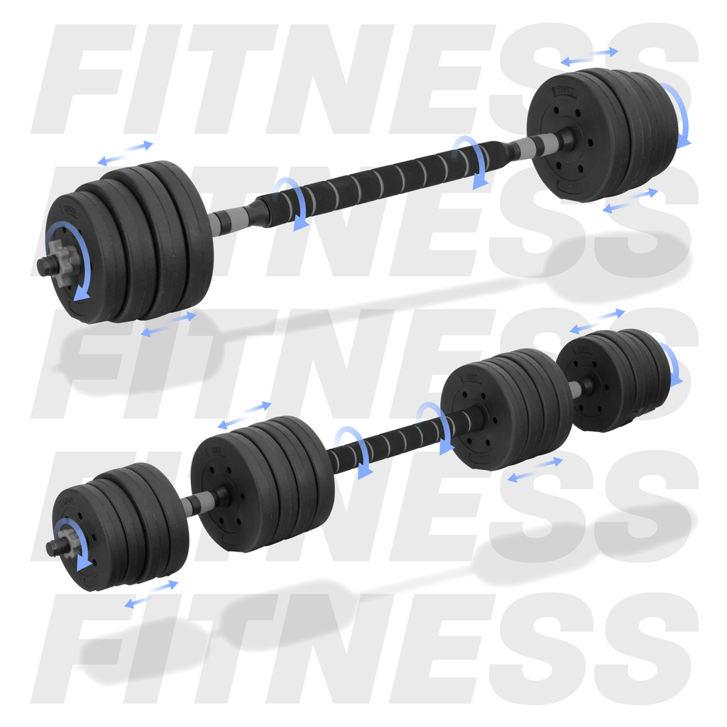 Mancuernas Ajustables Altera Barra Recta Total Pesas 50 Kg