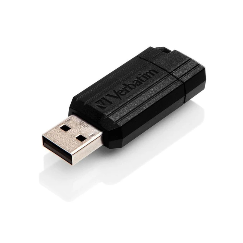 Memoria USB 2.0 16GB Verbatim PinStripe negra