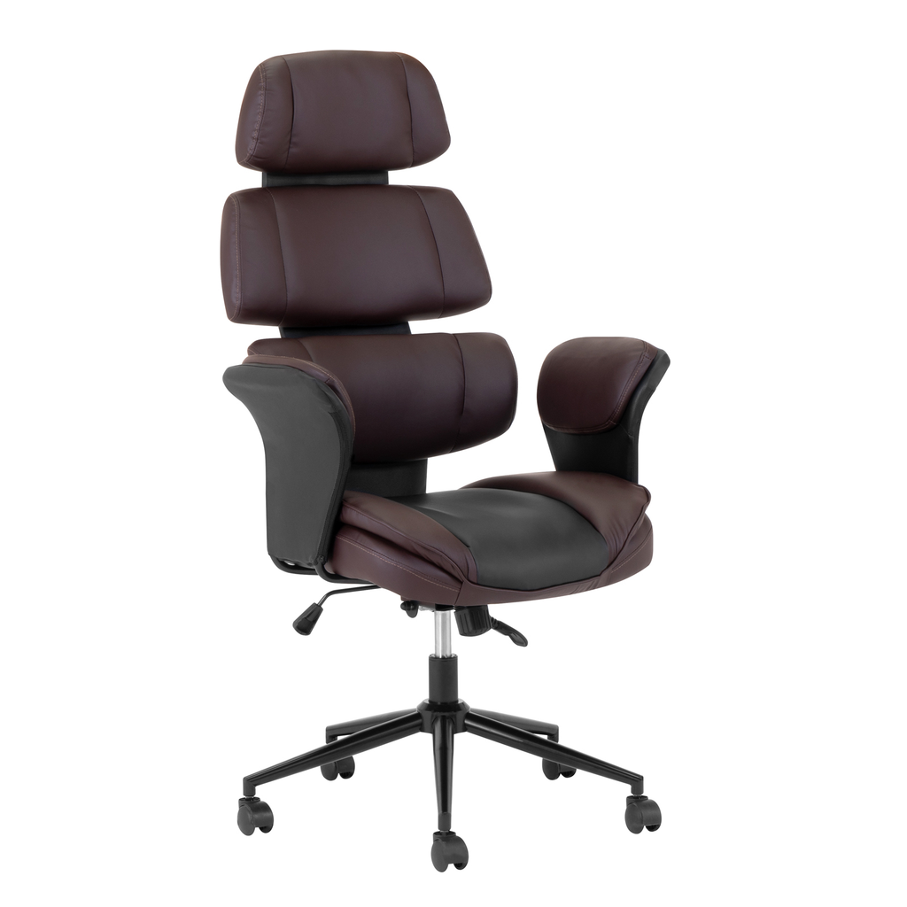 Sillas de escritorio de oficina en casa, silla ergonómica de piel  sintética, silla de trabajo ejecutiva, silla de trabajo ejecutiva con  respaldo