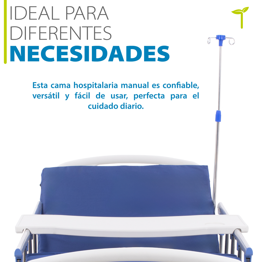 Cama Hospitalaria Manual Onof Incluye Colchon Mesa Hospital