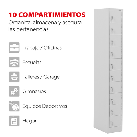Casillero Metalico Guardex Locker De 10 Puertas Con Llaves