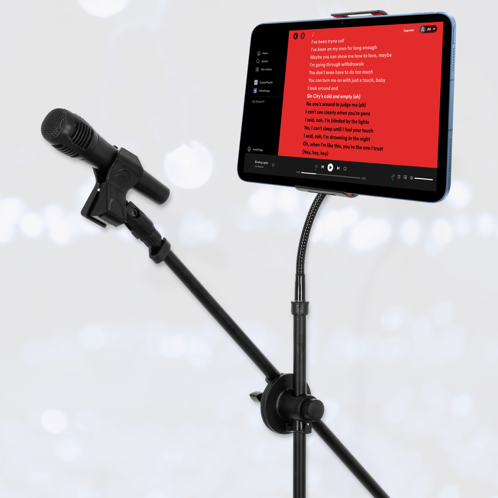 Pedestal Tripie Para Microfono Boom Y Soporte Tablet Zonar