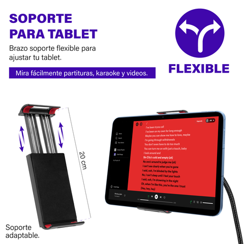 Pedestal Tripie Para Microfono Boom Y Soporte Tablet Zonar