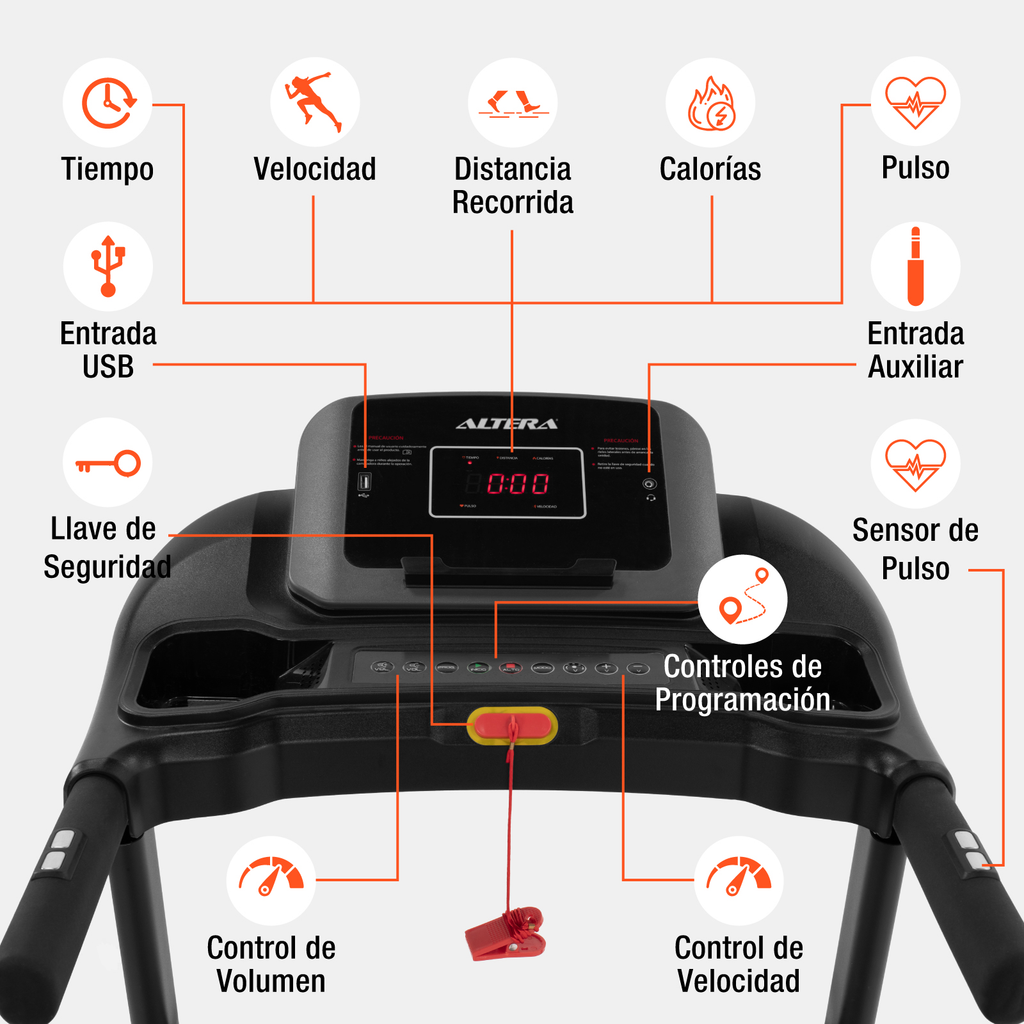 Caminadora Electrica Plegable Altera 12 Programa Profesional