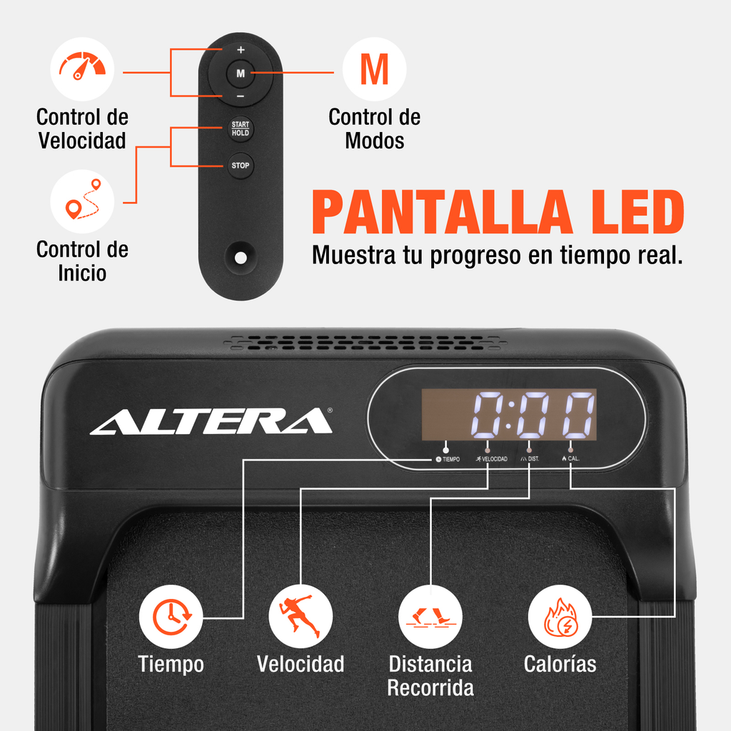 Caminadora Electrica Altera Walking Pad Portatil Elevacion