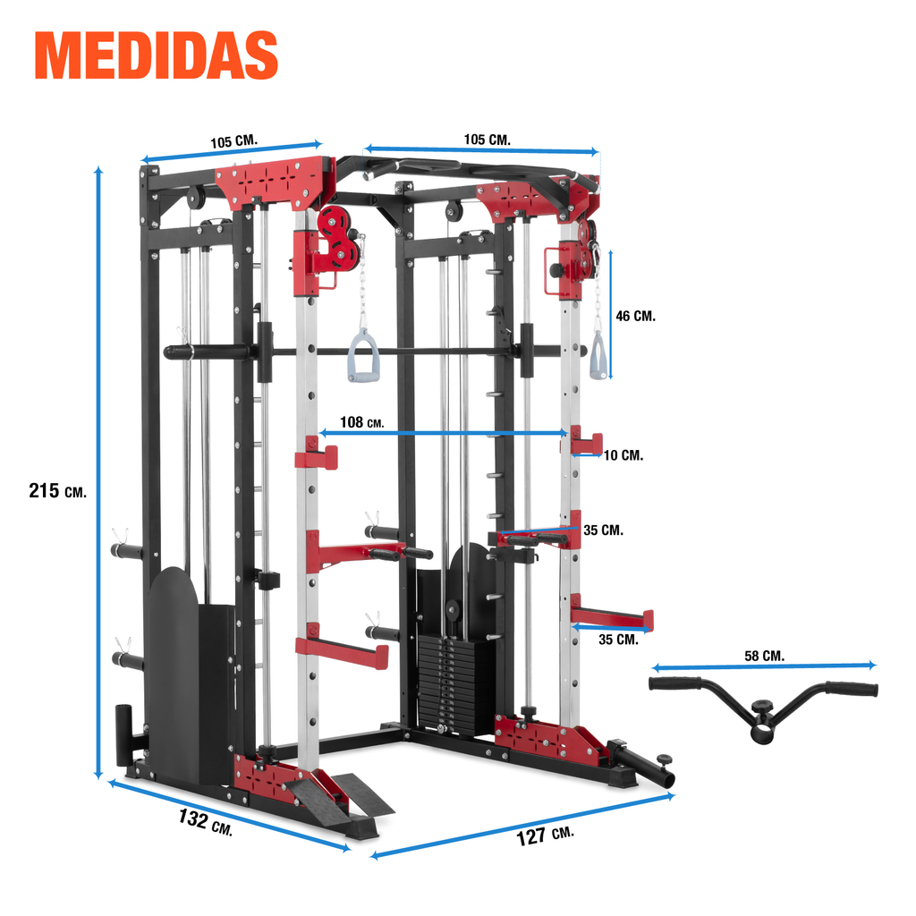 Jaula Smith Power Rack Gimnasio Multifuncional Altera Gym