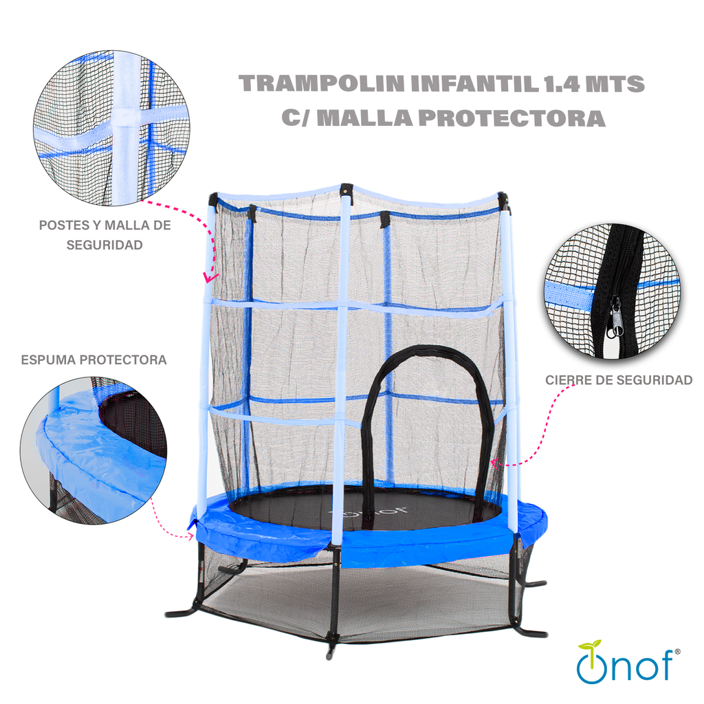 Trampolín SZBOB para niños con red de seguridad – para el interior, al aire  libre, trampolín para niños pequeños, 55 pulgadas/4.6 pies. Trampolines