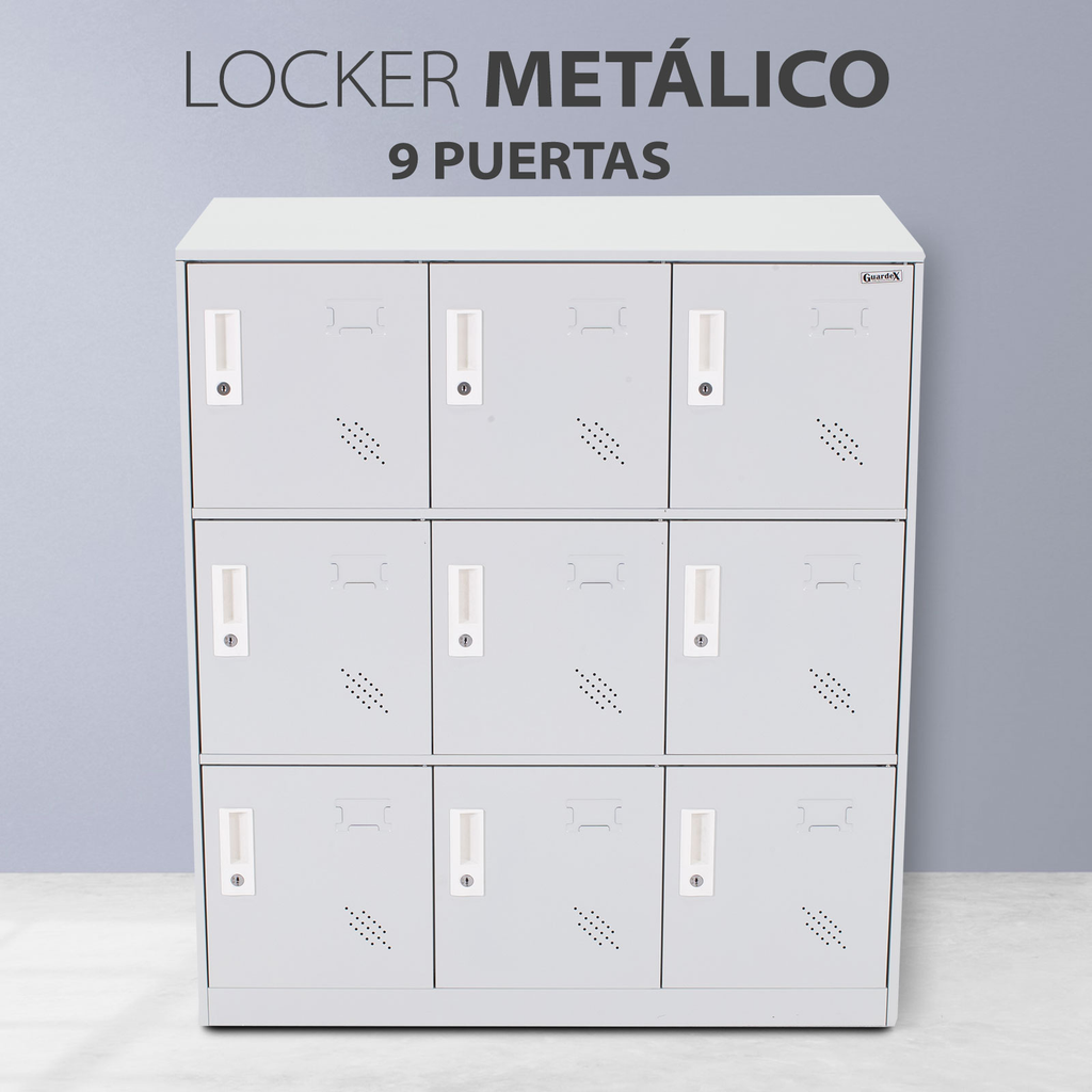 Locker Metalico Casillero Uso Rudo 9 Puertas Oficina Guardex