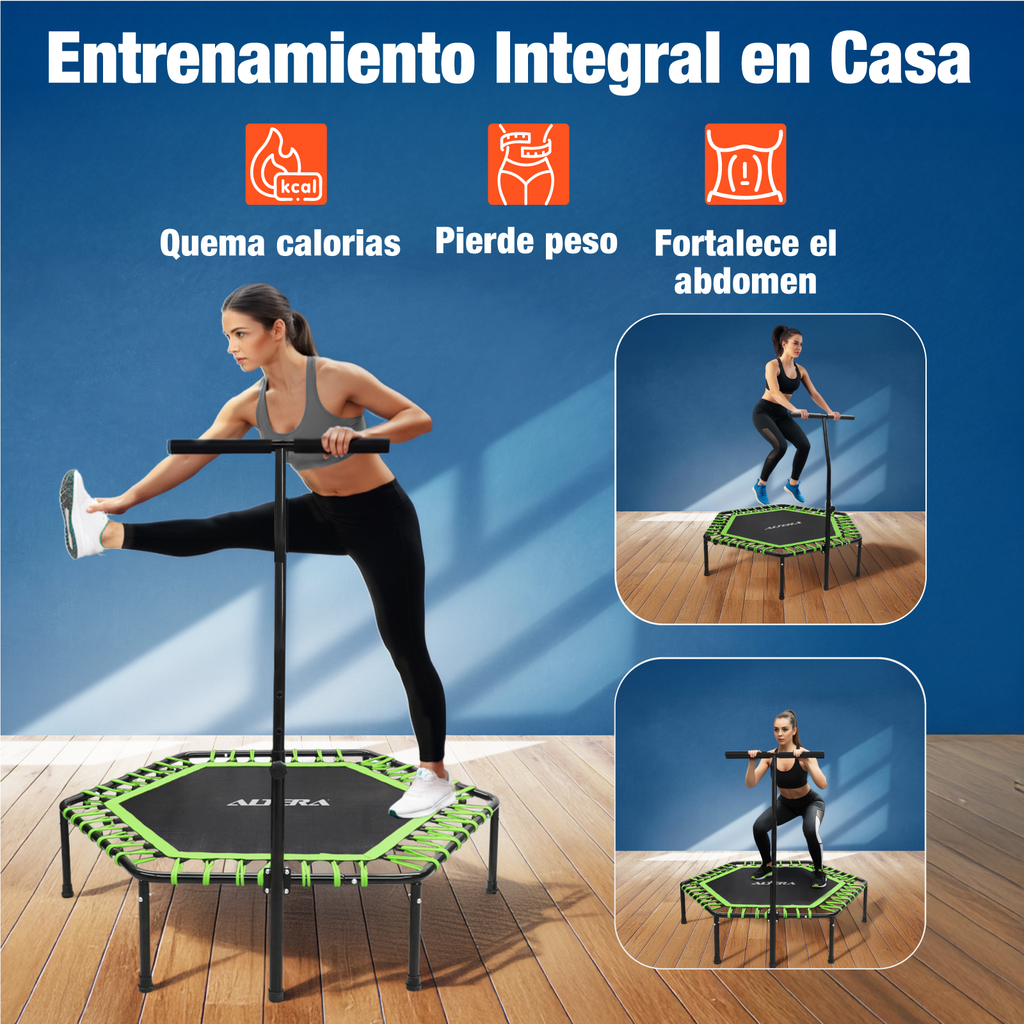 Trampolin Ejercicio Aerobico Fitness Hexagonal Barra Altera