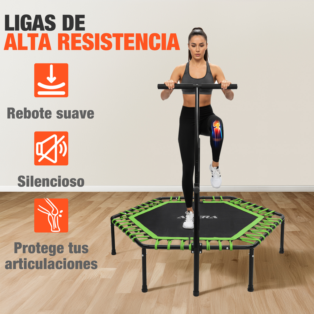 Trampolin Ejercicio Aerobico Fitness Hexagonal Barra Altera