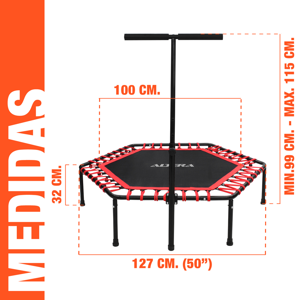 Trampolin Ejercicio Aerobico Fitness Hexagonal Barra Altera