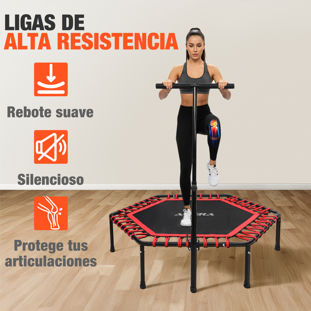 Trampolin Ejercicio Aerobico Fitness Hexagonal Barra Altera