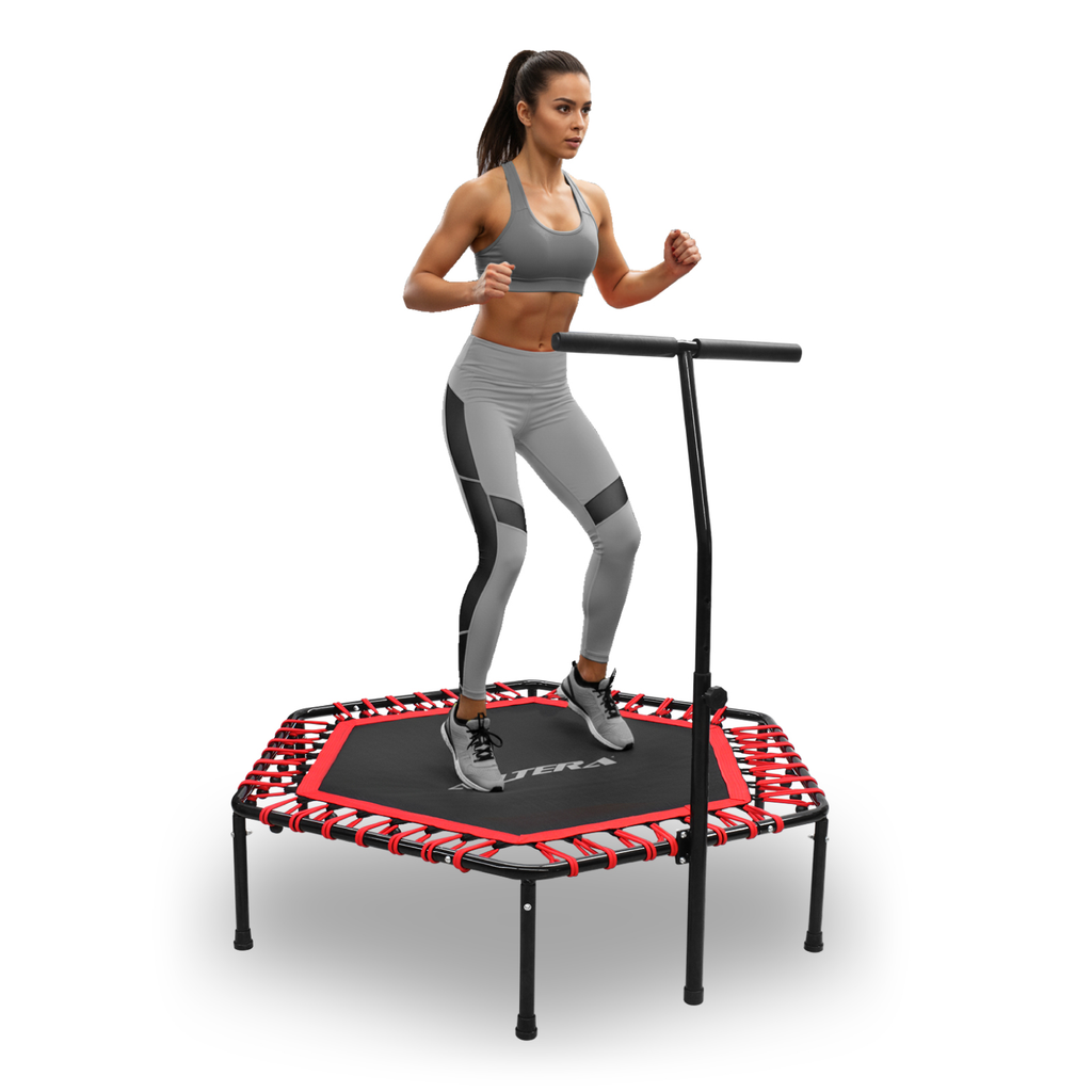 Trampolin Ejercicio Aerobico Fitness Hexagonal Barra Altera