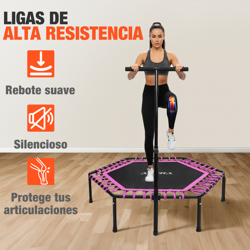 Trampolin Ejercicio Aerobico Fitness Hexagonal Barra Altera