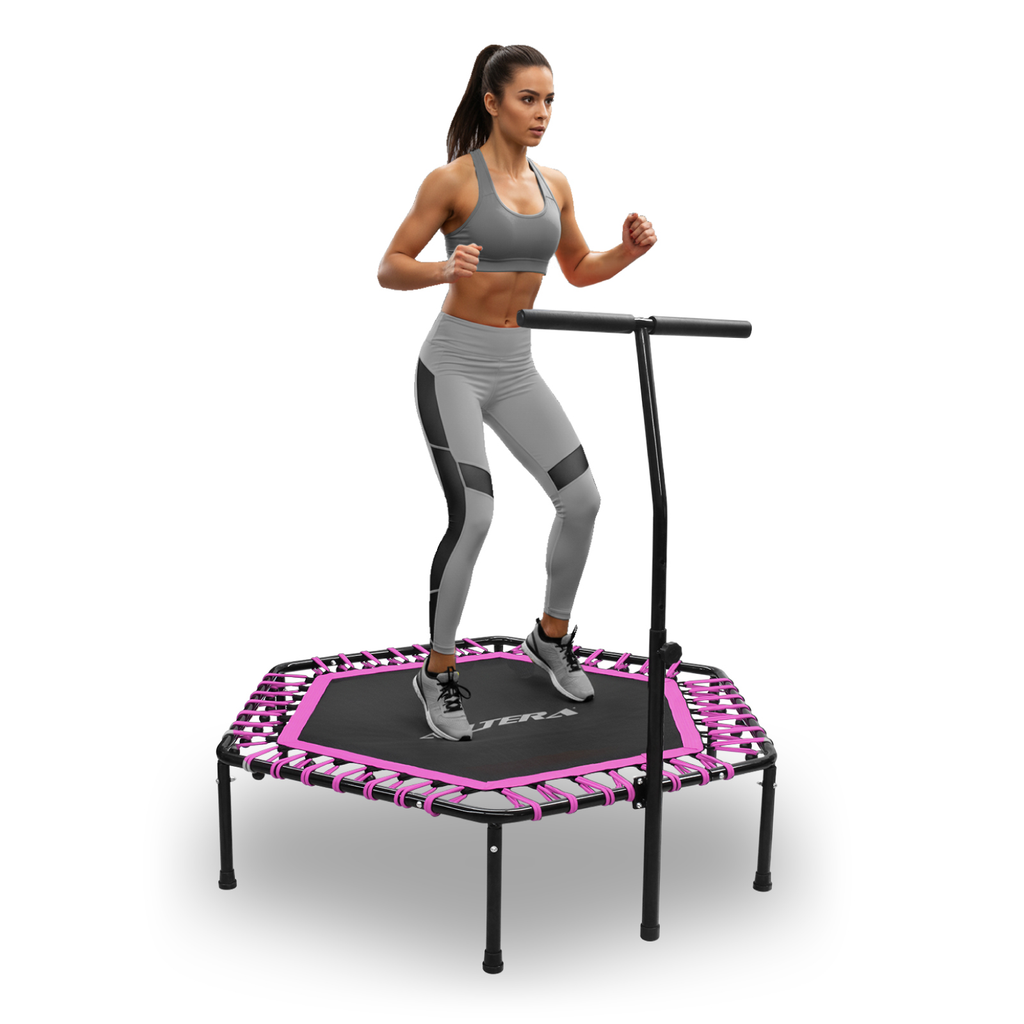 Trampolin Ejercicio Aerobico Fitness Hexagonal Barra Altera