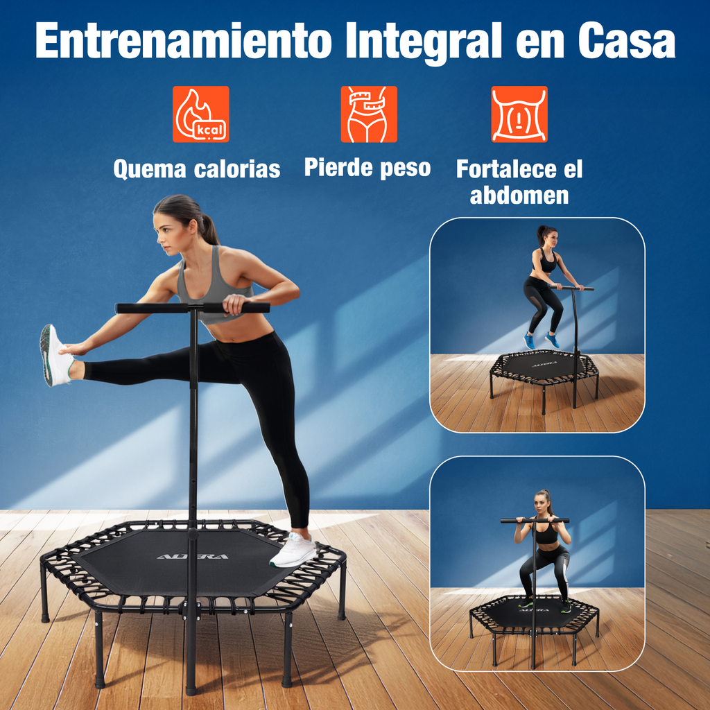 Trampolin Ejercicio Aerobico Fitness Hexagonal Barra Altera