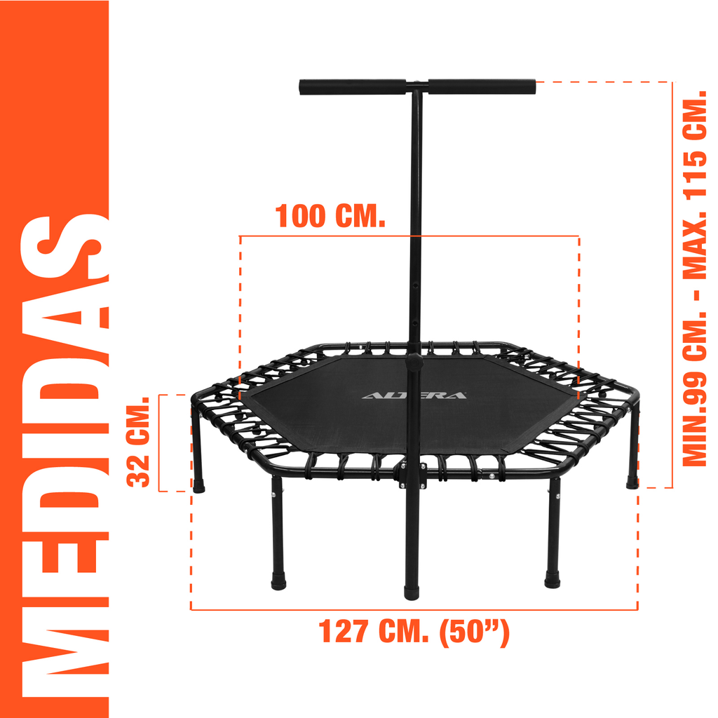 Trampolin Ejercicio Aerobico Fitness Hexagonal Barra Altera