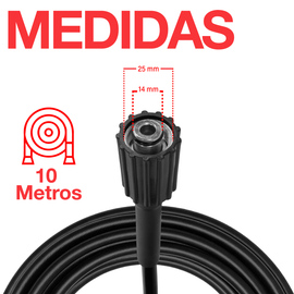 Manguera Para Hidrolavadora M22 10m 5800psi Alta Presion Pvc