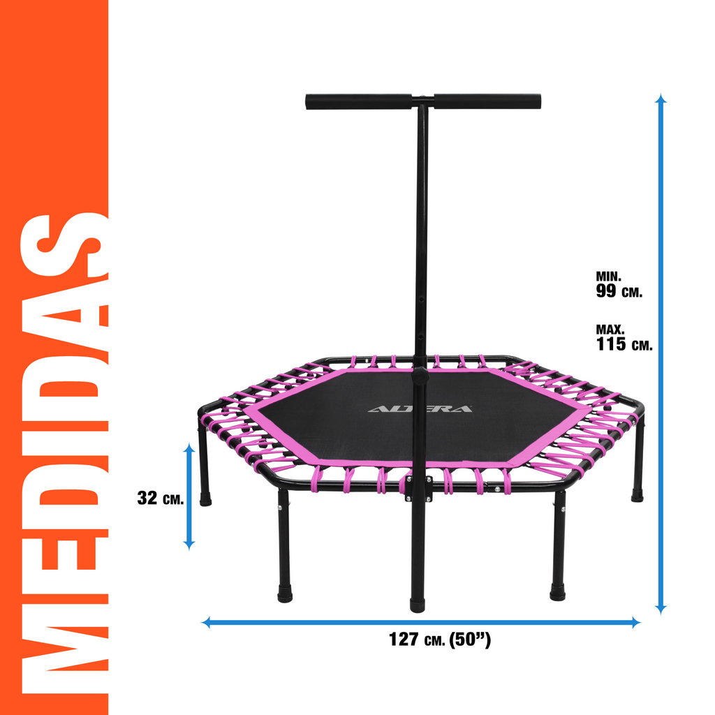 Trampolin Ejercicio Aerobico Fitness Hexagonal Barra Altera