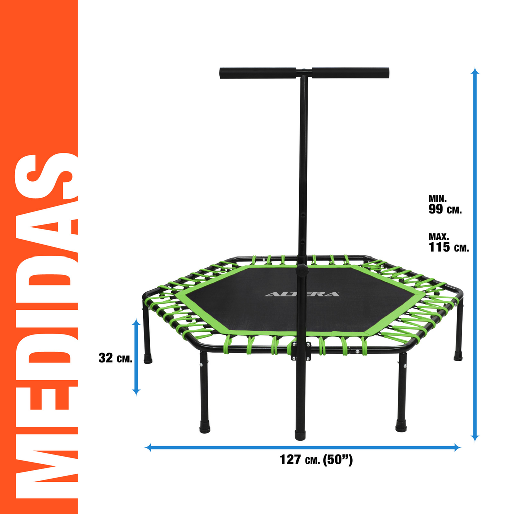 Trampolin Ejercicio Aerobico Fitness Hexagonal Barra Altera