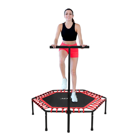 Trampolin Ejercicio Aerobico Fitness Hexagonal Barra Altera