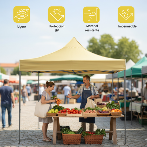 Carpa Toldo Plegable 3x3 Reforzado Impermeable Premium Ninon