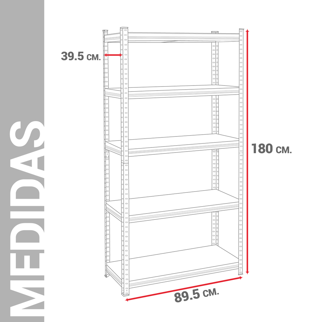 Rack Estante Metalico Organizador De 5 Niveles
