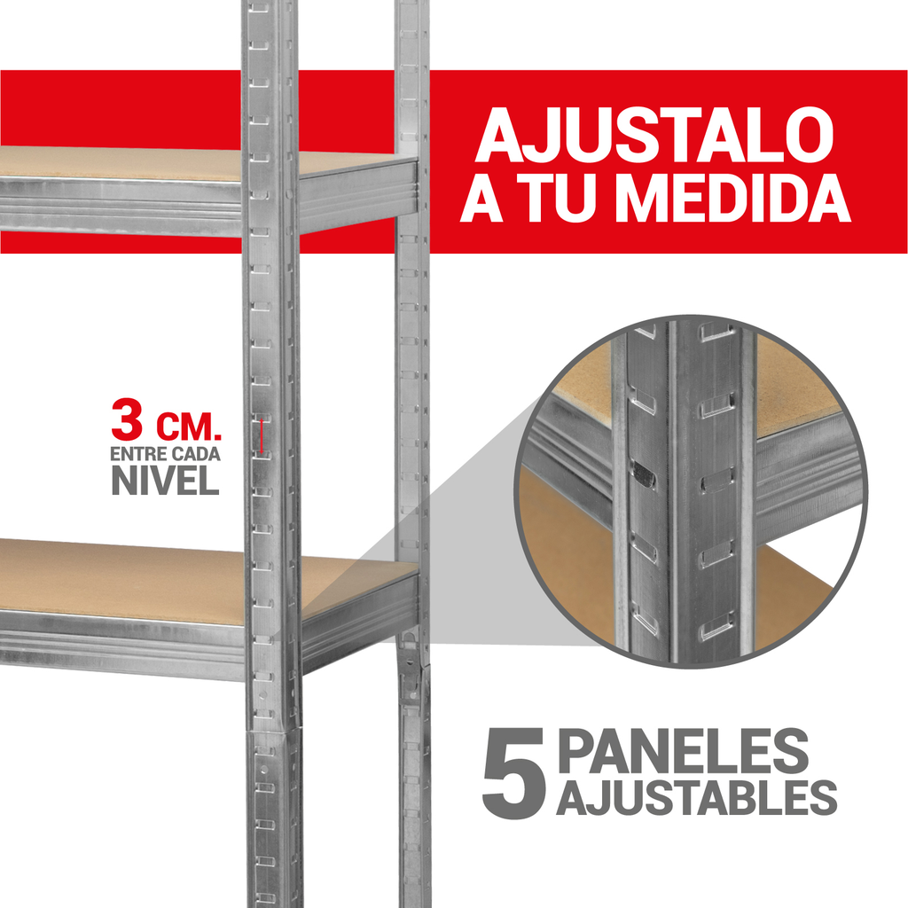 Rack Estante Metalico Organizador De 5 Niveles