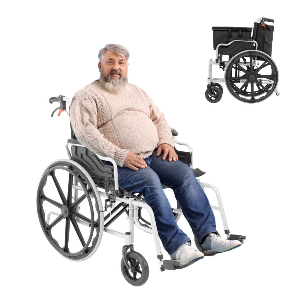 Silla De Ruedas Extra Ancha Onof Reforzada Acojinada Freno