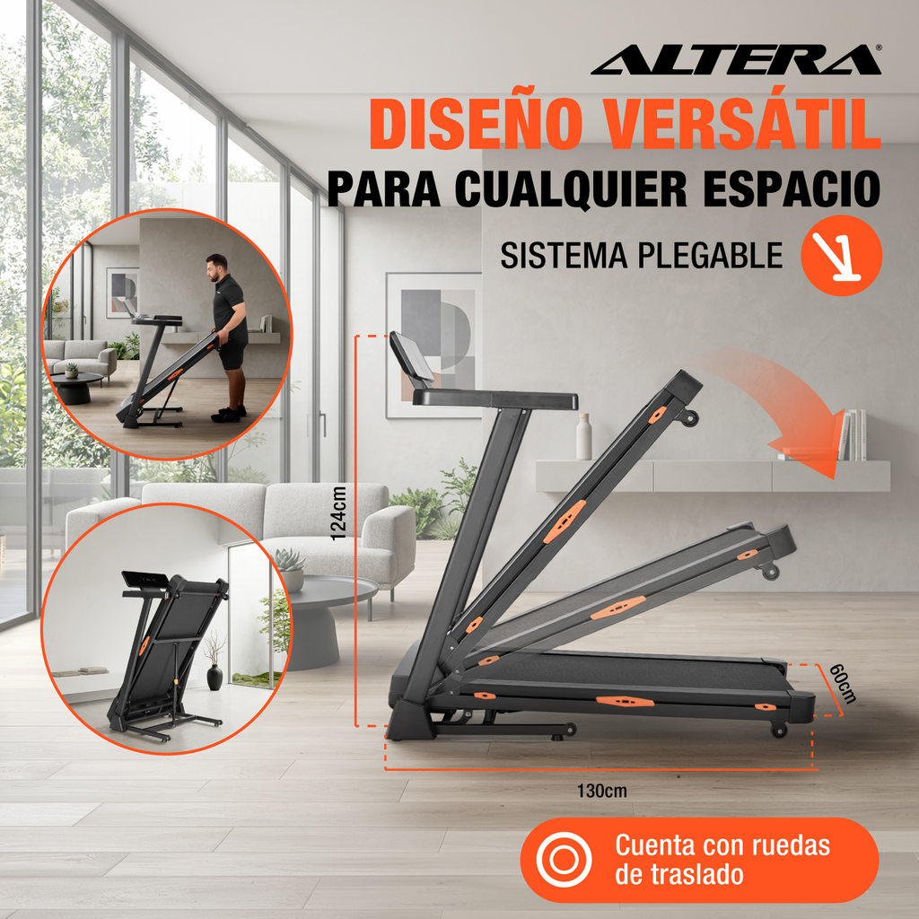 Caminadora Electrica Plegable Inclinacion Amortiguacion