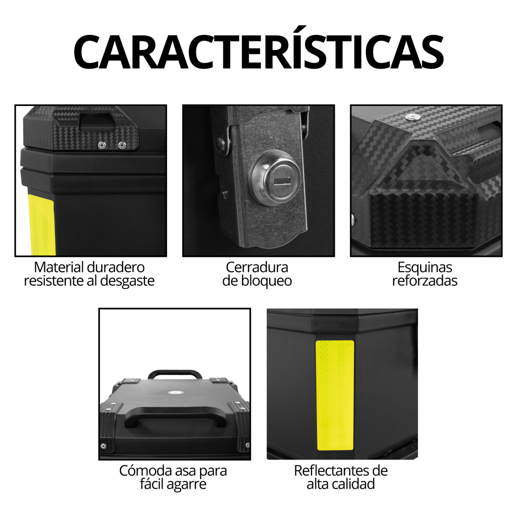 Caja Para Moto Maletero Abs Onof 45l Impermeable Resistente