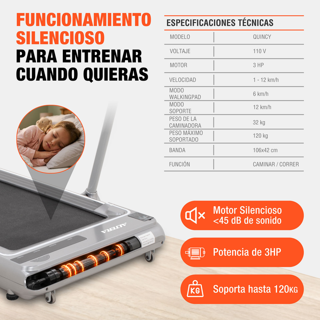 Caminadora Electrica Profesional Altera 2 En 1 Plegable Gym