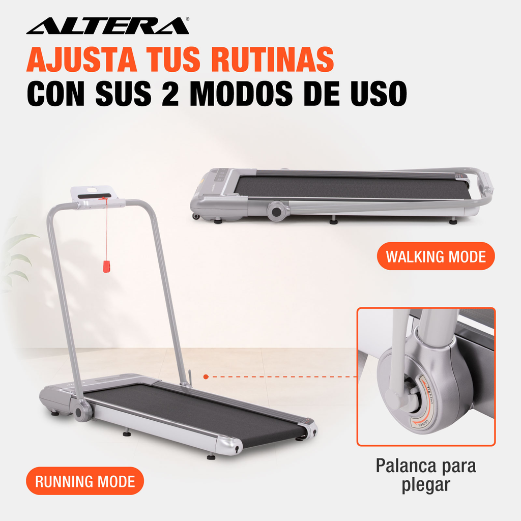 Caminadora Electrica Profesional Altera 2 En 1 Plegable Gym