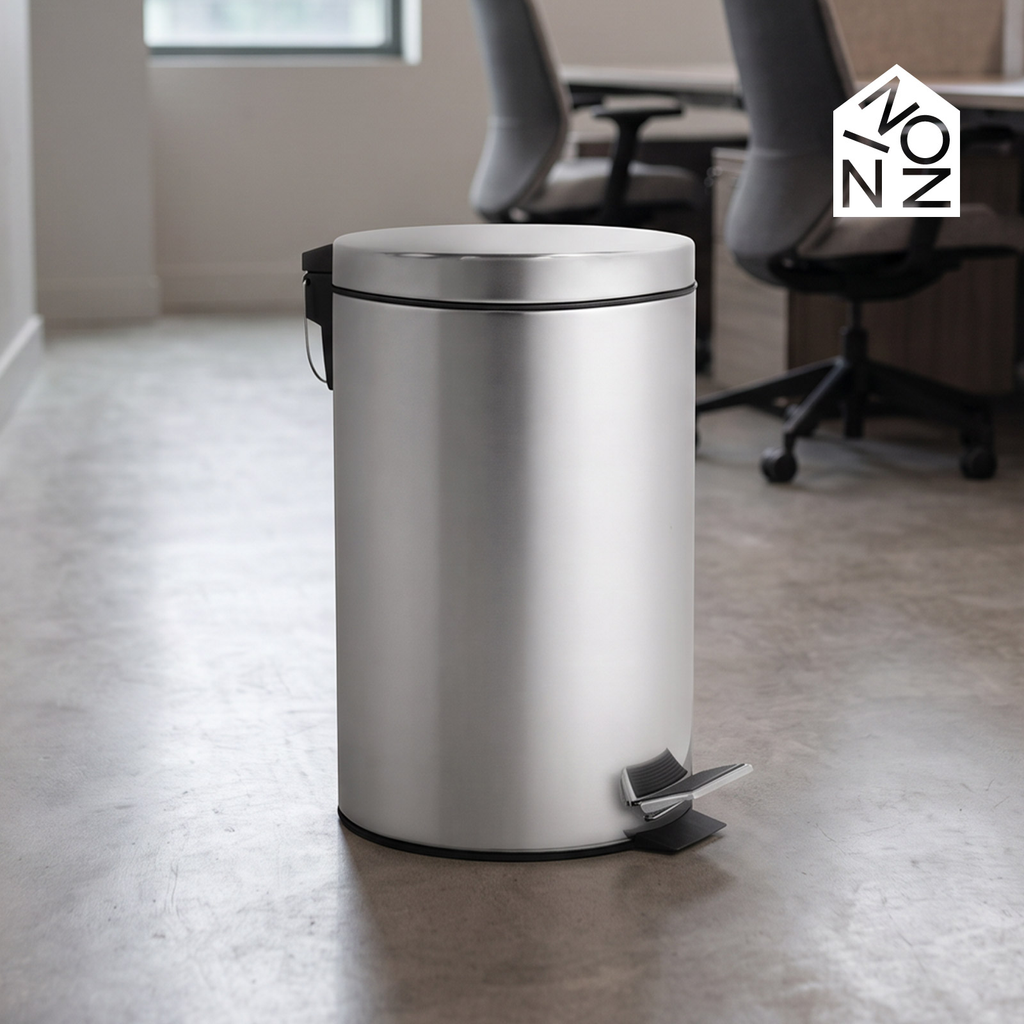 Bote De Basura De 12 Litros Con Tapa Pedal Acero Inoxidable