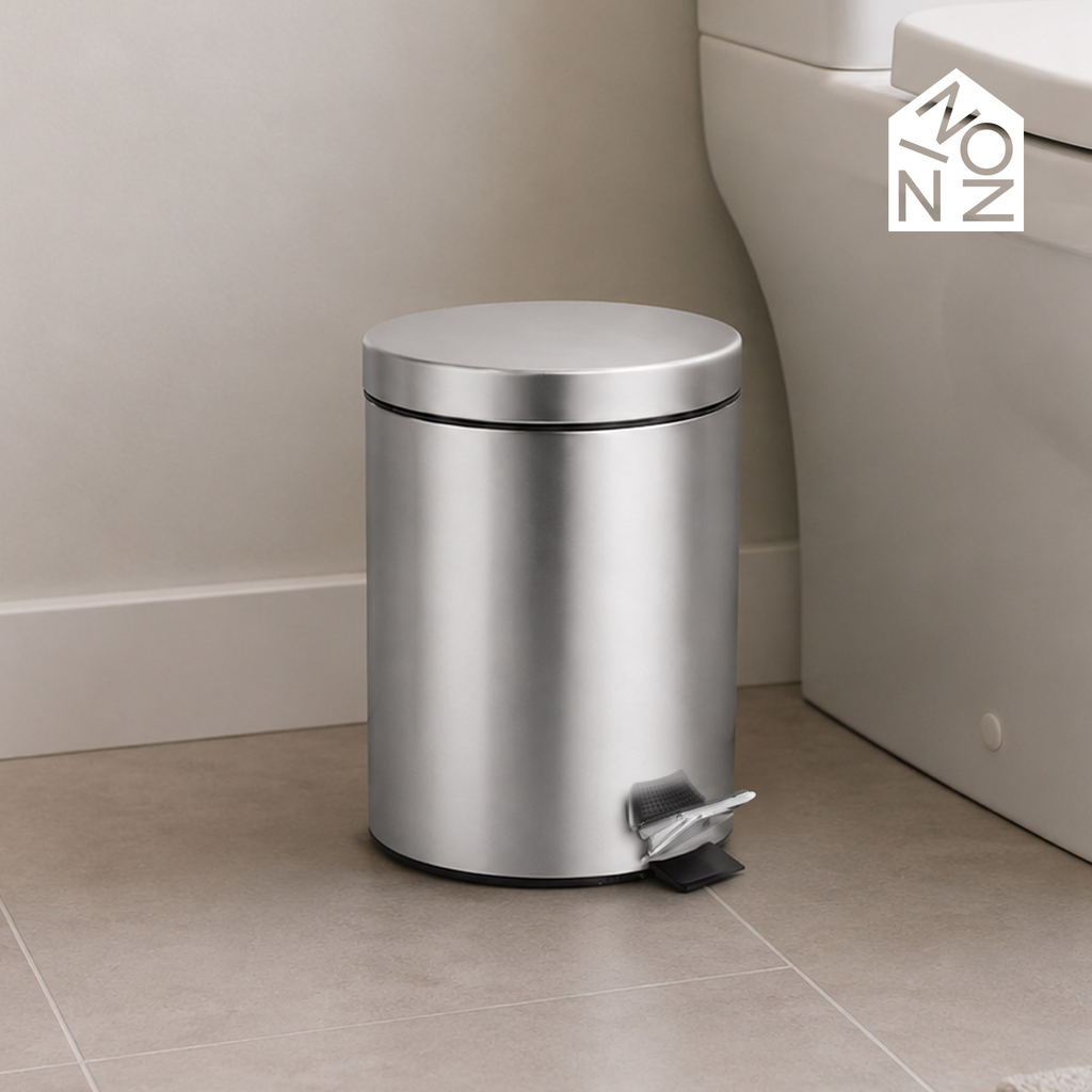 Bote De Basura Metalico 5l Acero Inoxidable Con Pedal Ninon