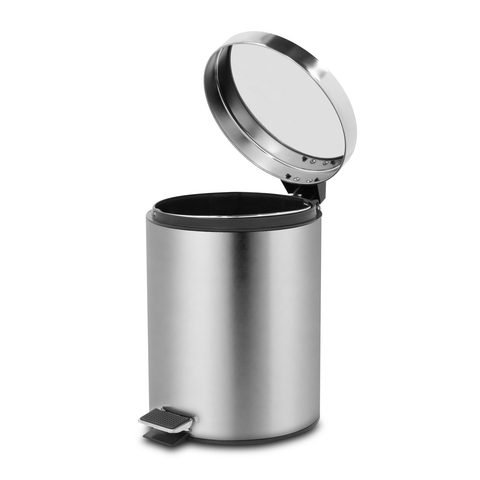 Bote De Basura Metalico 5l Acero Inoxidable Con Pedal Ninon