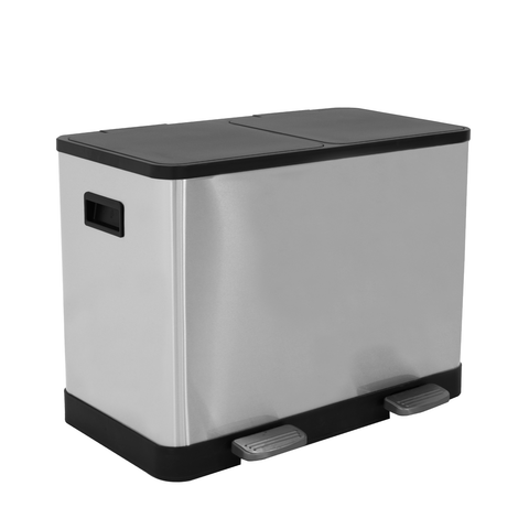 Bote De Basura Organica E Inorgánica 20l + 20l Doble Tapa