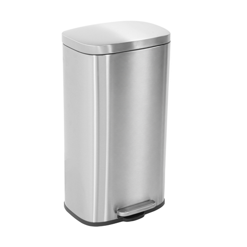 Bote De Basura Acero Inoxidable 30l Para Cocina Con Pedal