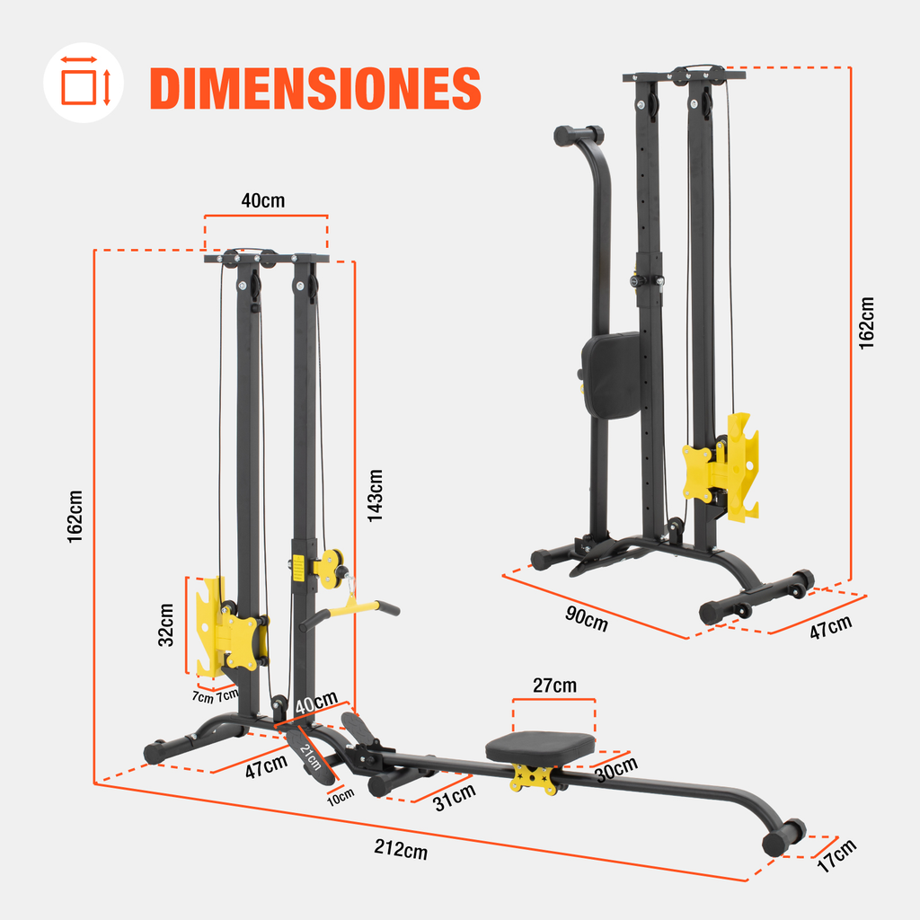 Remadora Para Ejercicio 50lb Altera Maquina De Remo Plegable