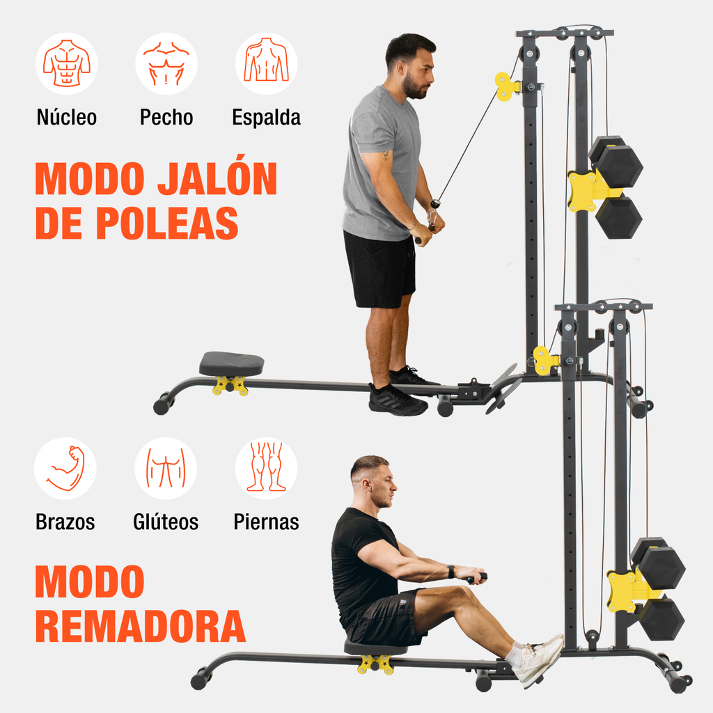 Remadora Para Ejercicio 50lb Altera Maquina De Remo Plegable