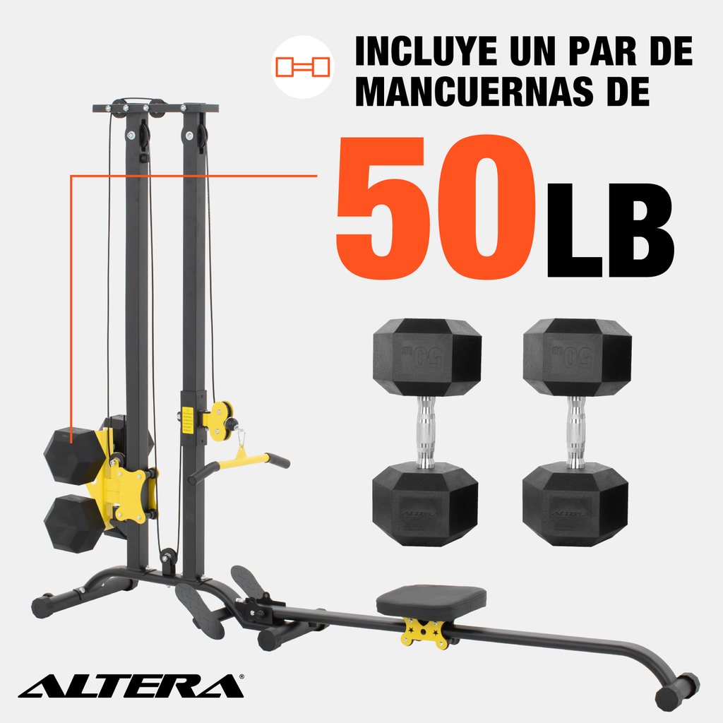 Remadora Para Ejercicio 50lb Altera Maquina De Remo Plegable