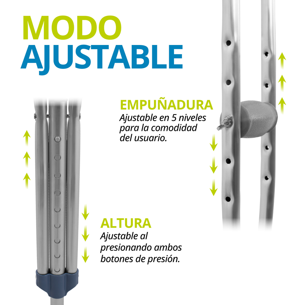Muletas Ortopedicas Auxiliares Onof Ajustables De Aluminio