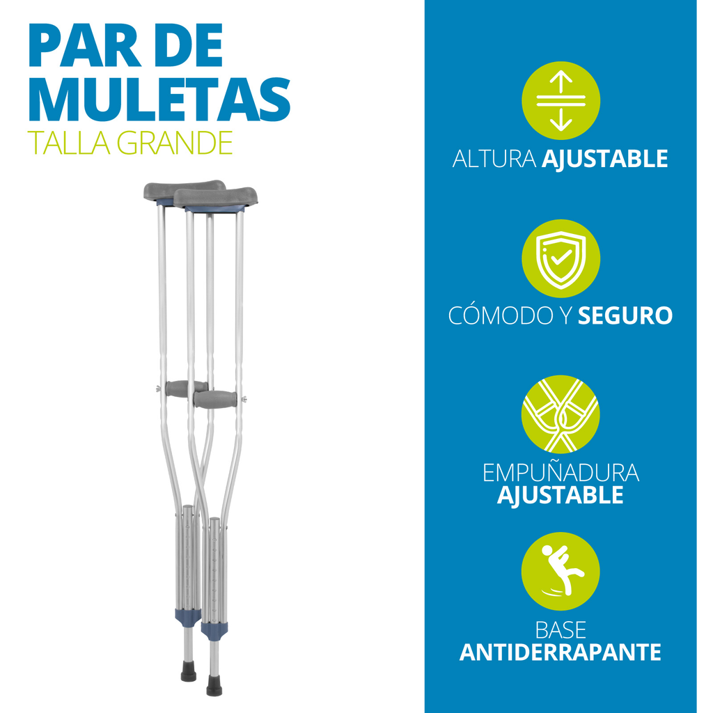 Muletas Ortopedicas Auxiliares Onof Ajustables De Aluminio