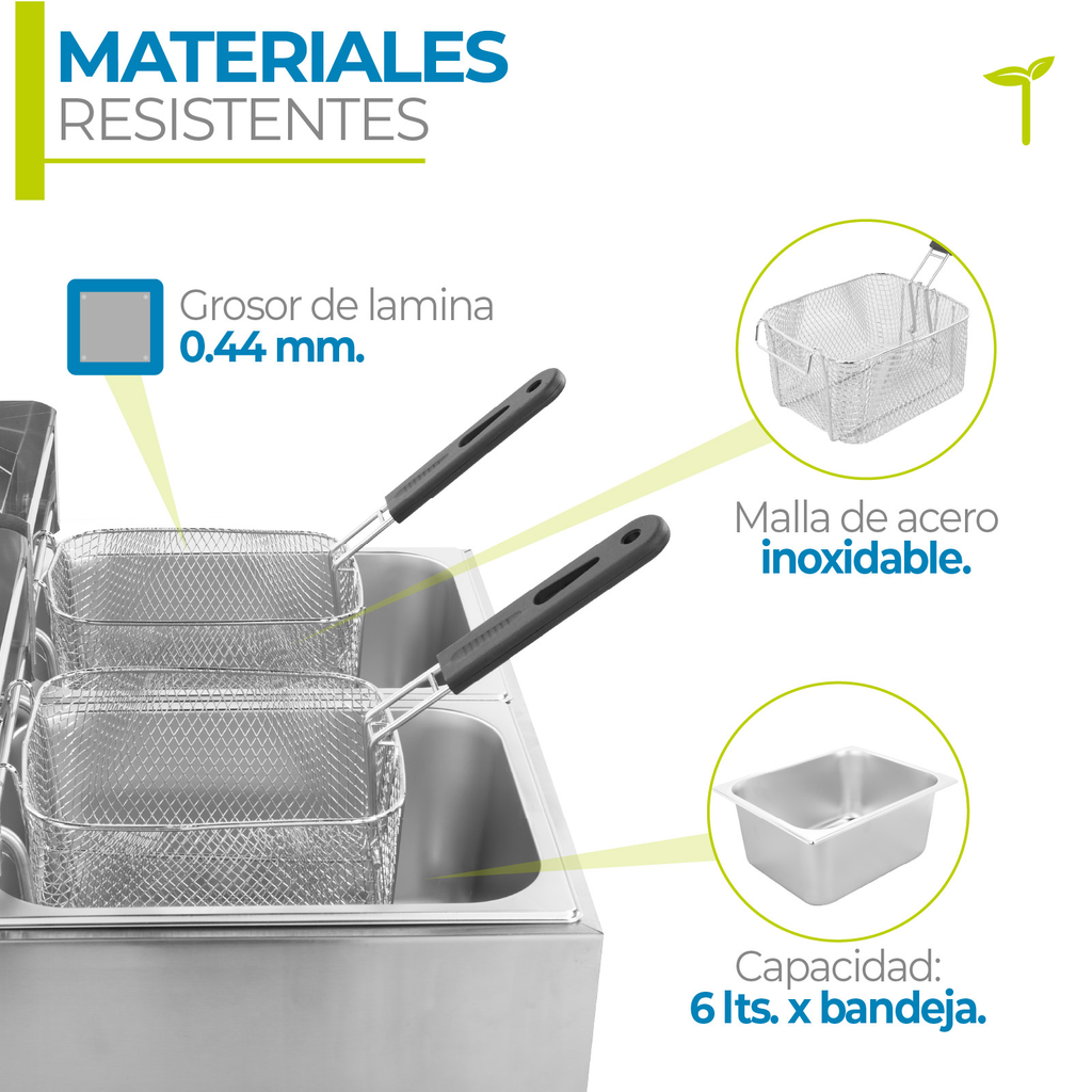 Freidora Electrica De Aceite Doble Industrial 3400w Onof