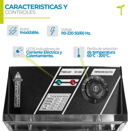 Freidora Electrica De Aceite Doble Industrial 3400w Onof