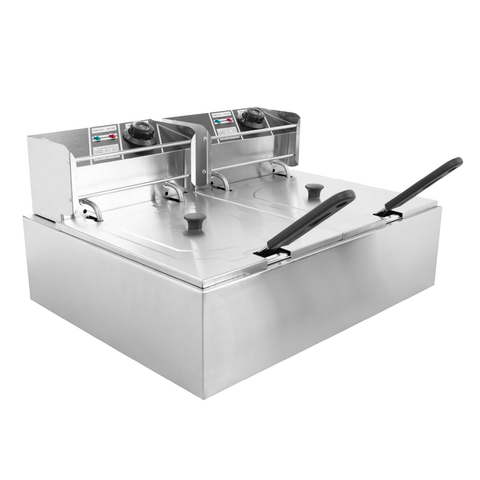 Freidora Electrica De Aceite Doble Industrial 3400w Onof