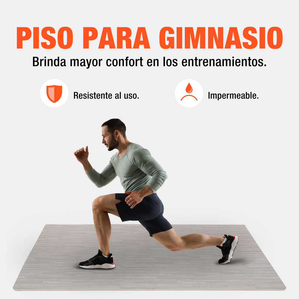 Piso Para Gimnasio Altera Tipo Madera Tatami 60x60 4pz