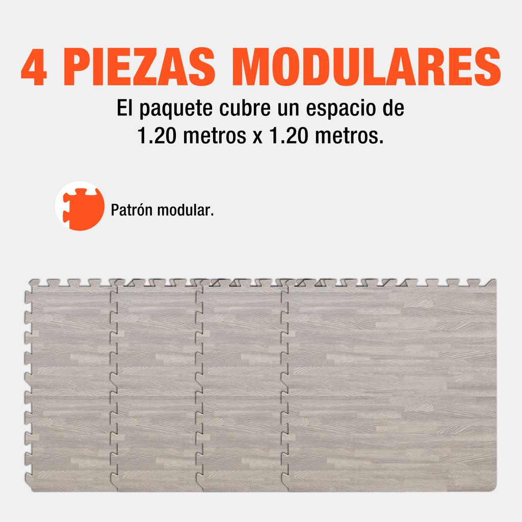 Piso Para Gimnasio Altera Tipo Madera Tatami 60x60 4pz