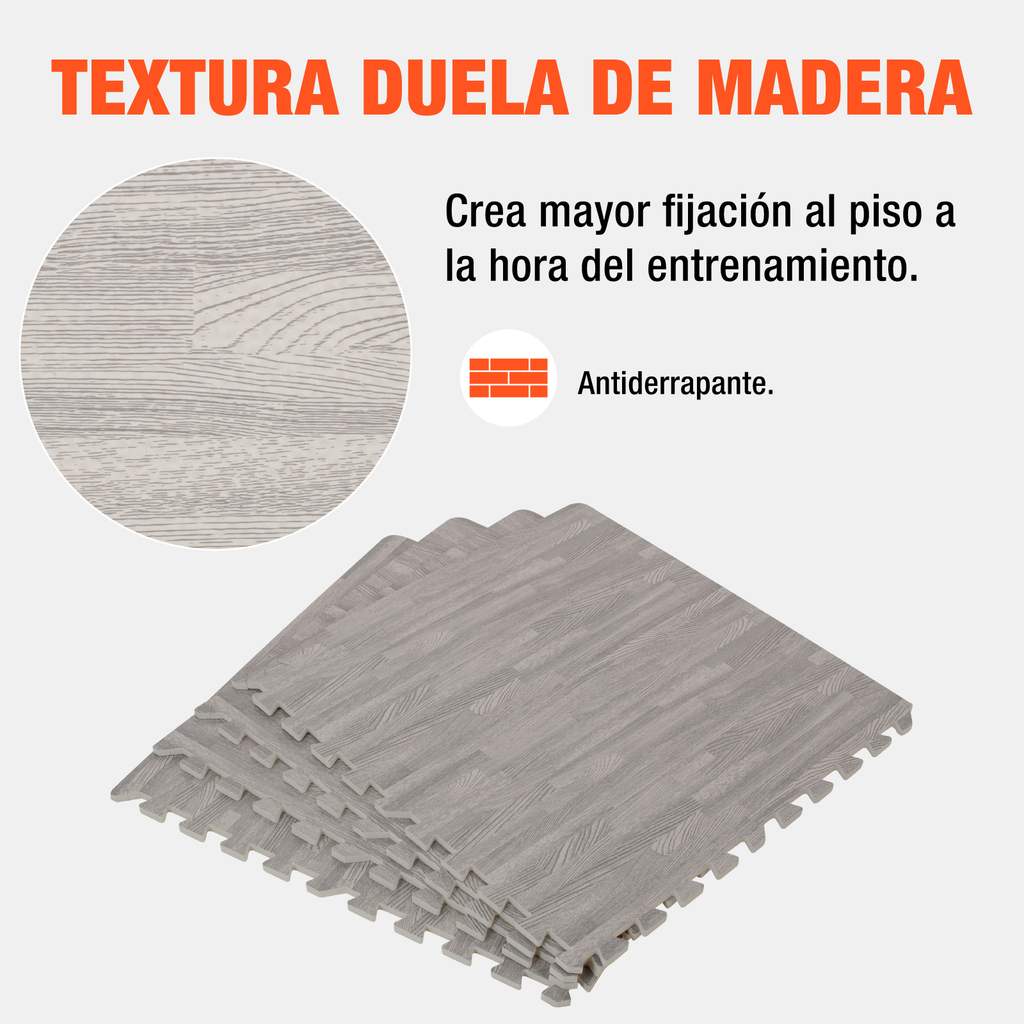 Piso Para Gimnasio Altera Tipo Madera Tatami 60x60 4pz