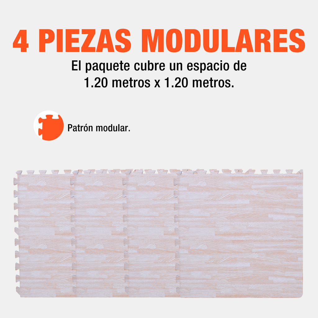 Piso Para Gimnasio Altera Tipo Madera Tatami 60x60 4pz